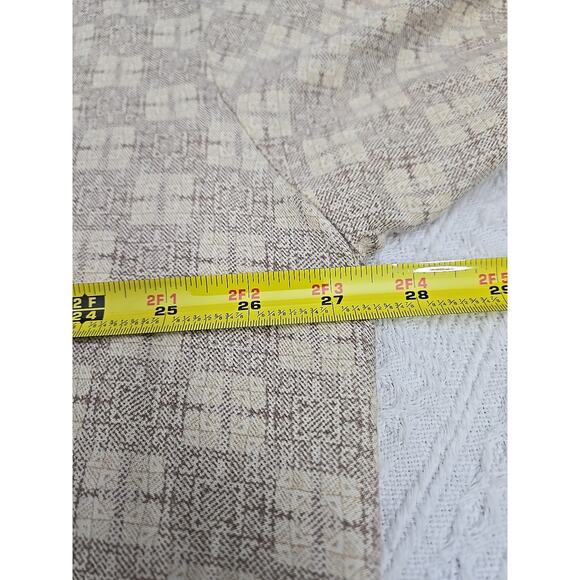 J. Ferrar Men's XLT Vintage Button Up Short Sleeve Rayon Shirt Beige Print - Picture 5 of 6